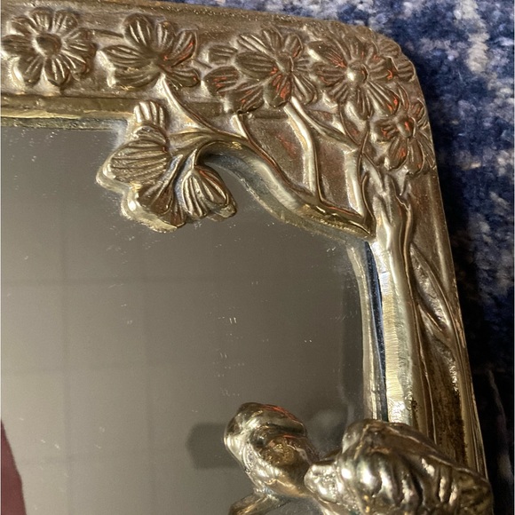 Art Nouveau Brass Mirror "Lady by the Lake” - Picture 6 of 10